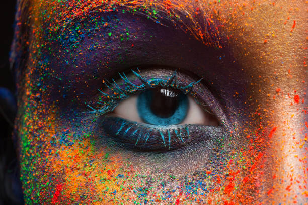Artistic eye with colorful makeup